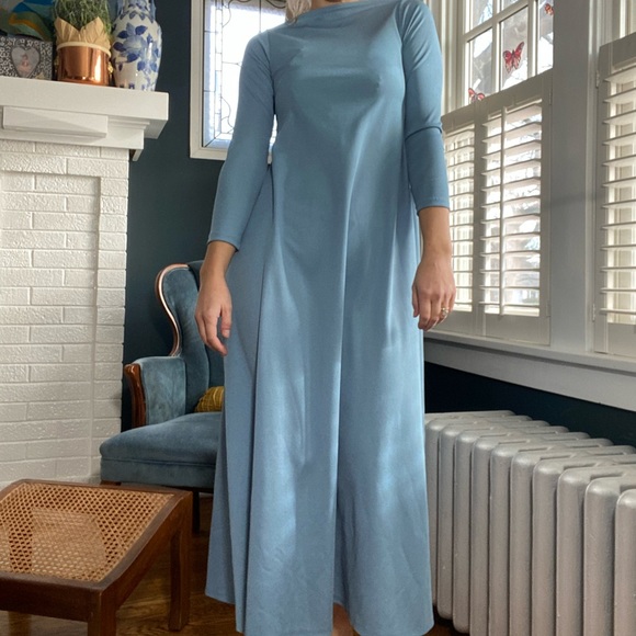 Vintage 70’s Alley Cat By Betsy Johnson rare powder blue long dress size 5/6 - Picture 1 of 10